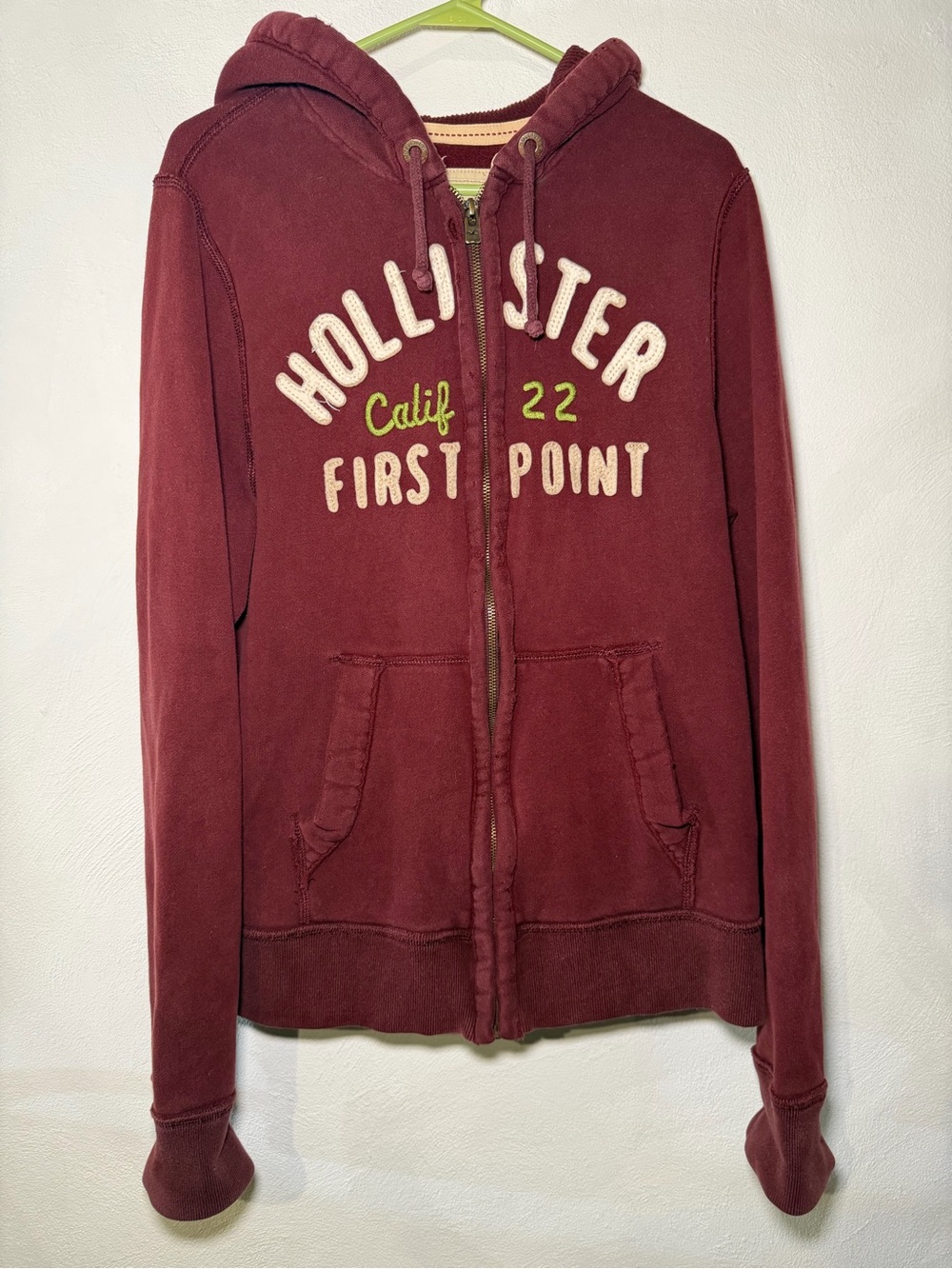 Vtg Hollister distressed jacket hoodie unisex xl flannel lined Y2K